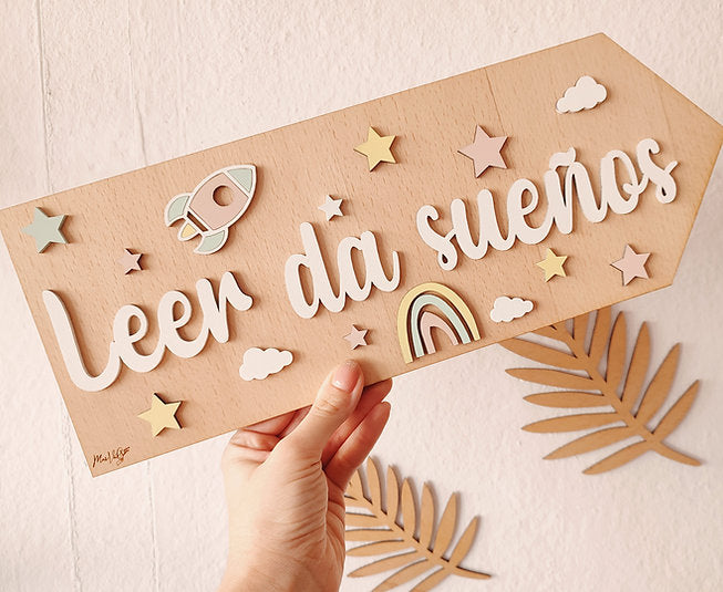 Letrero Leer da Sueños (40 cm)