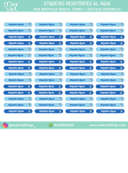 Etiquetas resistentes al agua