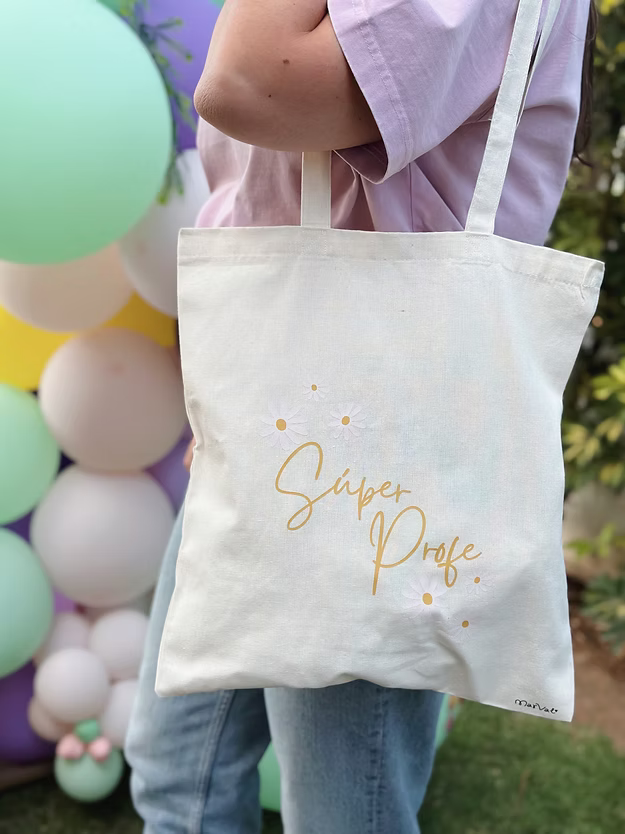 Tote bag Súper profe flor