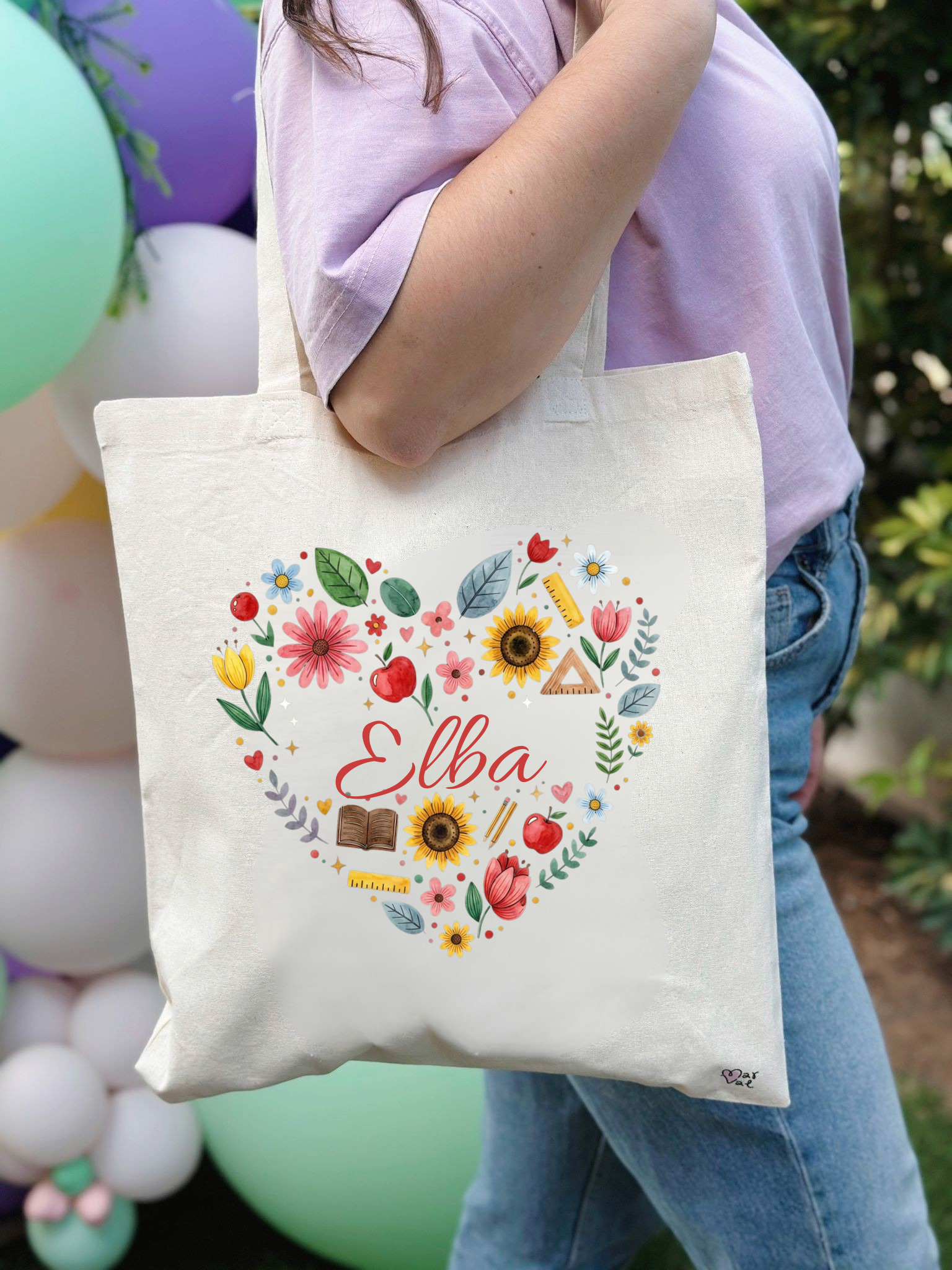 Tote bag Escolar floral