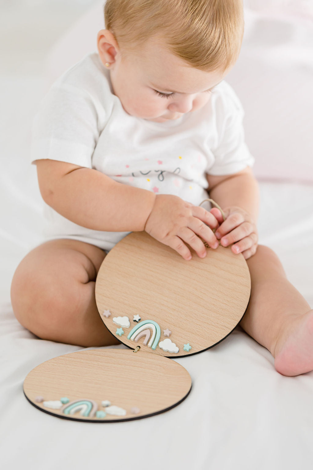 Plaquita Huellas bebé a color