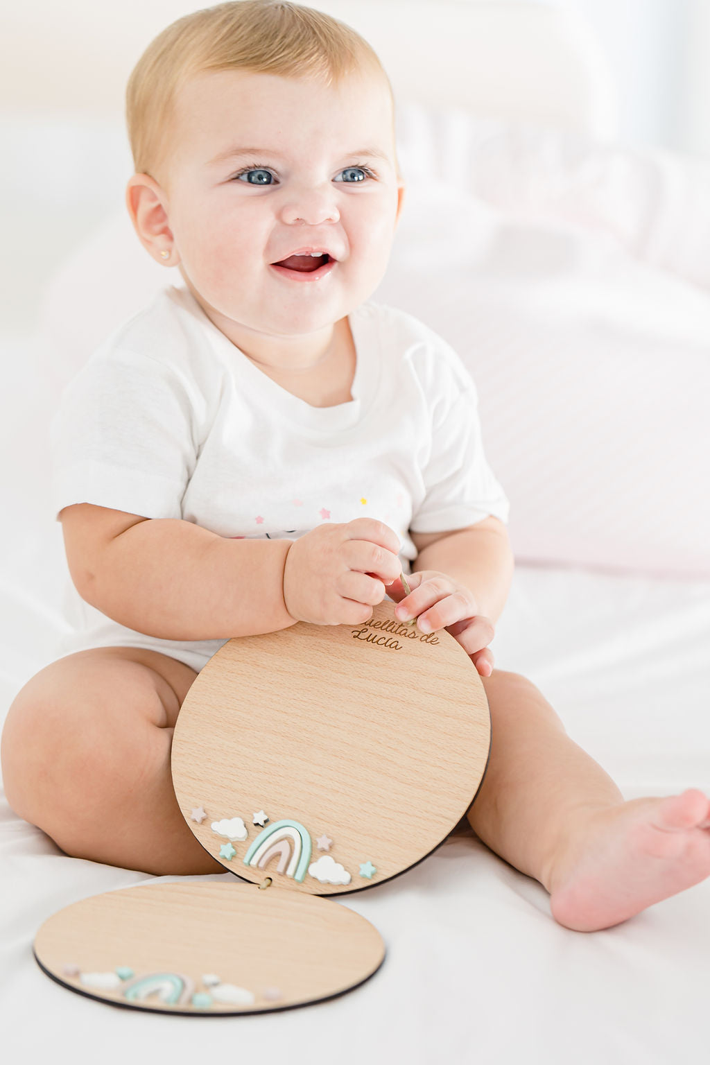 Plaquita Huellas bebé a color